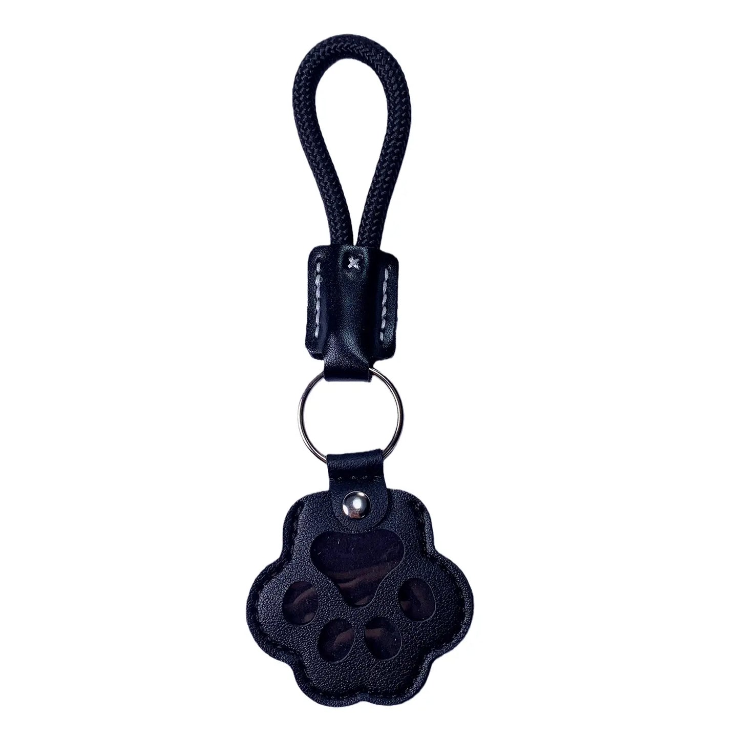 Pet Fur Memory Charm Leather Keychain - Paw-Shaped Keepsake for Dog and Cat Hair - Memorial Sympathy Gift for Grieving Pet Owners