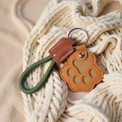 Pet Fur Memory Charm Leather Keychain - Paw-Shaped Keepsake for Dog and Cat Hair - Memorial Sympathy Gift for Grieving Pet Owners