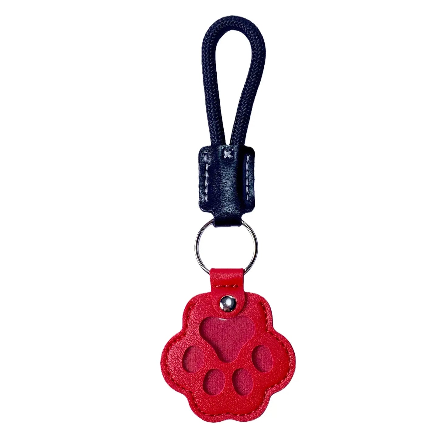 Pet Fur Memory Charm Leather Keychain - Paw-Shaped Keepsake for Dog and Cat Hair - Memorial Sympathy Gift for Grieving Pet Owners