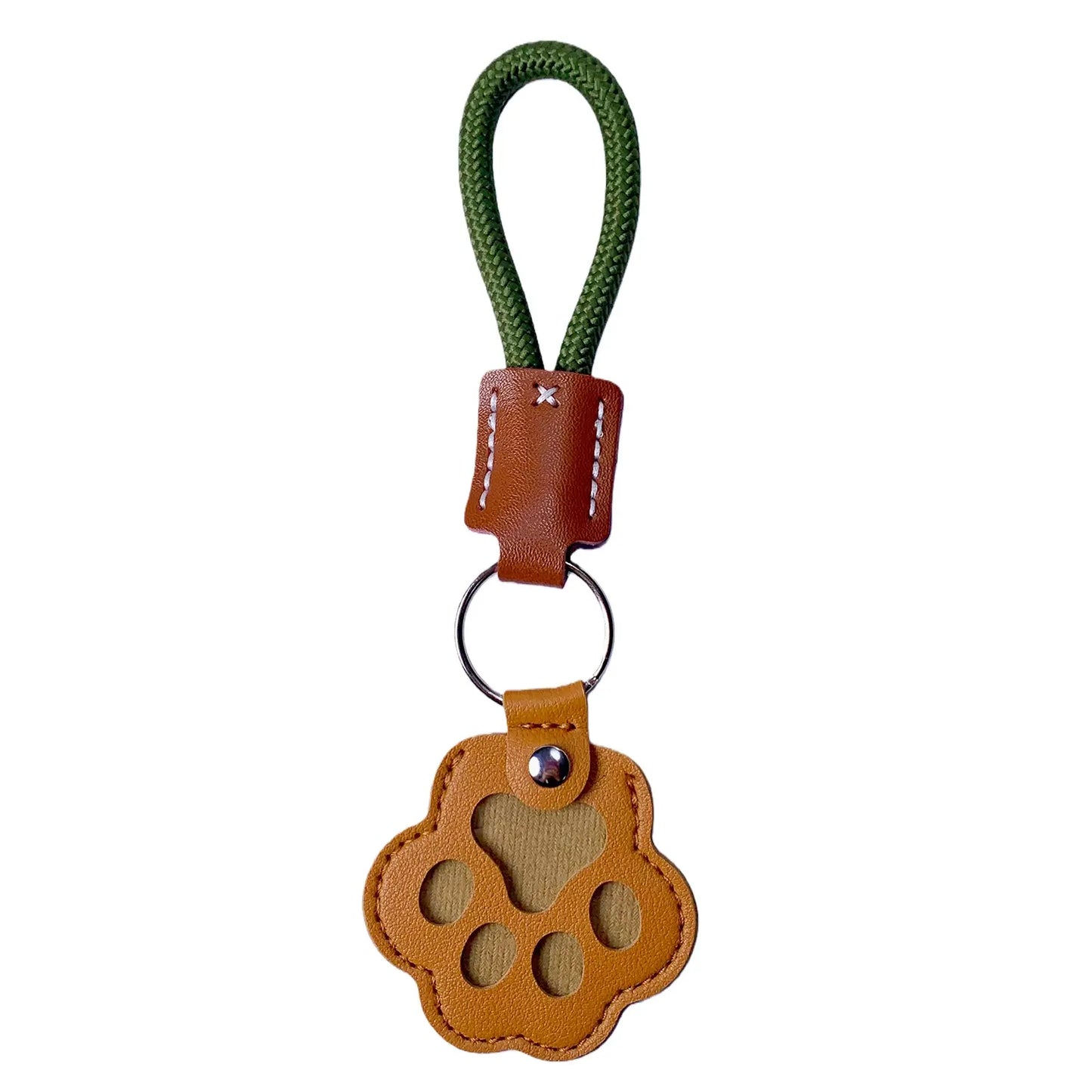 Pet Fur Memory Charm Leather Keychain - Paw-Shaped Keepsake for Dog and Cat Hair - Memorial Sympathy Gift for Grieving Pet Owners
