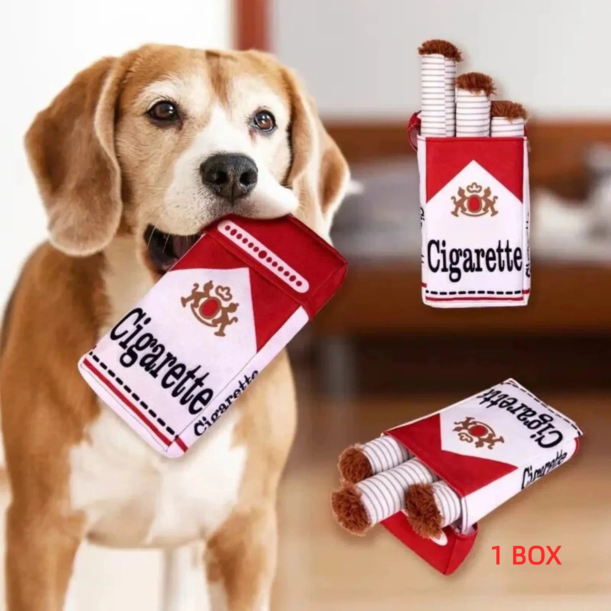 Premium Pet Sound and Scent Toy Cigar Box with 3 Interactive Sound Toys, Versatile Play Options, and Concealed Treats – Perfect for Active Dogs