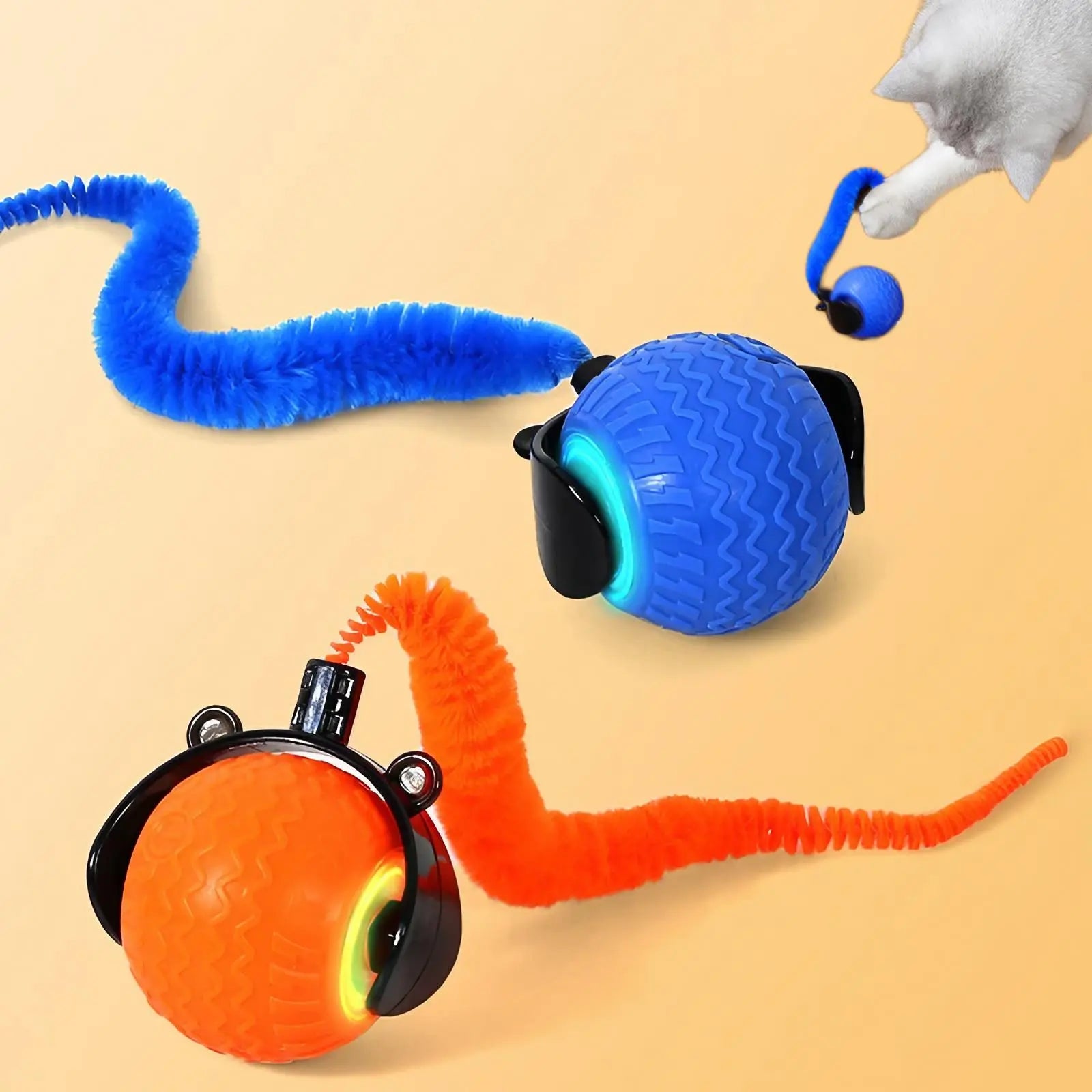 Rechargeable Interactive Cat Toy Ball - Durable Teaser for Play and Exercise, Available in Single or Double Pack, Ideal Indoor Accessory for Cats