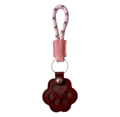 Pet Fur Memory Charm Leather Keychain - Paw-Shaped Keepsake for Dog and Cat Hair - Memorial Sympathy Gift for Grieving Pet Owners